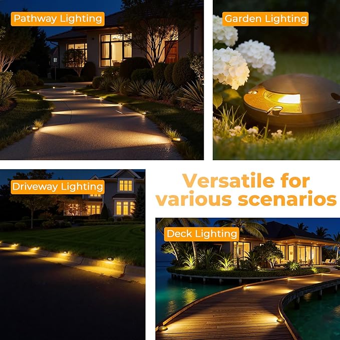 Gardencoin Brass Well Lights Outdoor 12V LED Low Voltage Landscape In Ground Light Waterproof Up Lighting Fixture Bronze Accent Lighting Fixture Without MR16 Bulb 4 Pack