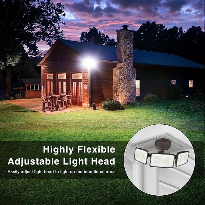 Onforu 130W Flood Lights Outdoor 13000LM Brightness LED Light Outside IP65 Waterproof LED Exterior Floodlight with 3 Adjustable Heads 6500K White Outdoor Security Light for Yard Garage Eave