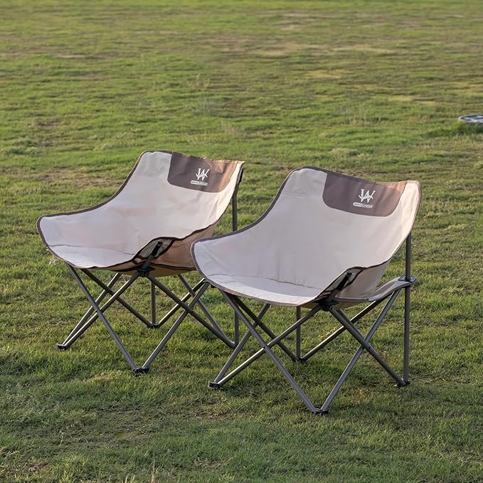 Whitsunday Outdoor Foldable Camping Chair with Built-in Side Pocket (1 Ivory)