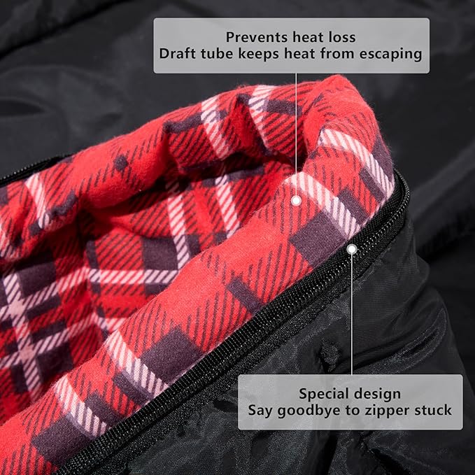 BISINNA Cotton Flannel Sleeping Bag for Adults Backpacking Camping Sleeping Bag 3 Season Envelope Sleeping Bags for Hiking