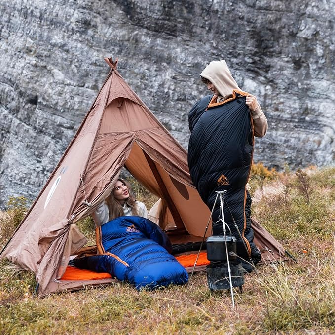 Down Backpacking Sleeping Bag 680FP. Cold Weather Sleeping Bag 0°F-32°F (Multiple Temperature Options) XL Large 4 Season Sleeping Bag for Adults Camping Hiking Mountaineering.