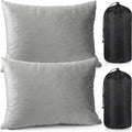 2 Pack Camping Pillow for Sleeping Shredded Memory Foam Travel Pillow with Storage Bag Compressible Portable Pillow for Outdoor Camp Backpacking Hiking Essential Gear(GreyMedium)