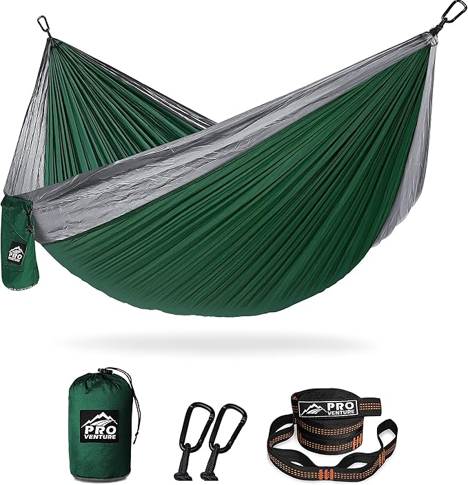 Camping Hammock 500 lb Capacity – Portable Double Hammock with Tree-Friendly Straps and Carabiners Lightweight for Backpacking Hiking Travel Beach Backyard