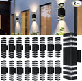 16Pack 15inch Outdoor LED Wall Lights18W Outdoor Up&ampDown Wall Light Aluminum Body 4000K Day White Waterproof IP65 Outside Wall Lights 1800LM Outdoor Wall Mount Lights for Wall porch Garage Garden
