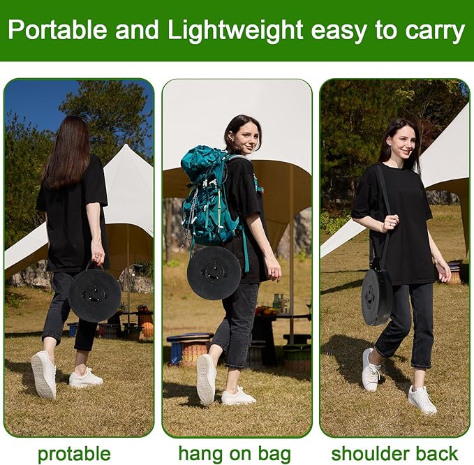 2026 Upgraded XXL Collapsible Stool with Thick Cushion19.7H-11.8D Telescoping Folding Stool for Adults More Sturdy Camping Stools with Load Capacity 1000lbs for OutdoorGardenFishingHiking