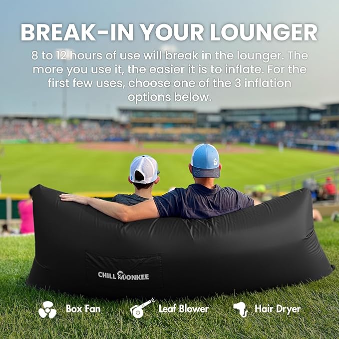 Portable Inflatable Lounger for Beach &amp Camping – Self-Inflating Air Couch Beach Sofa and Outdoor Lounge Chair for Relaxation and Comfort