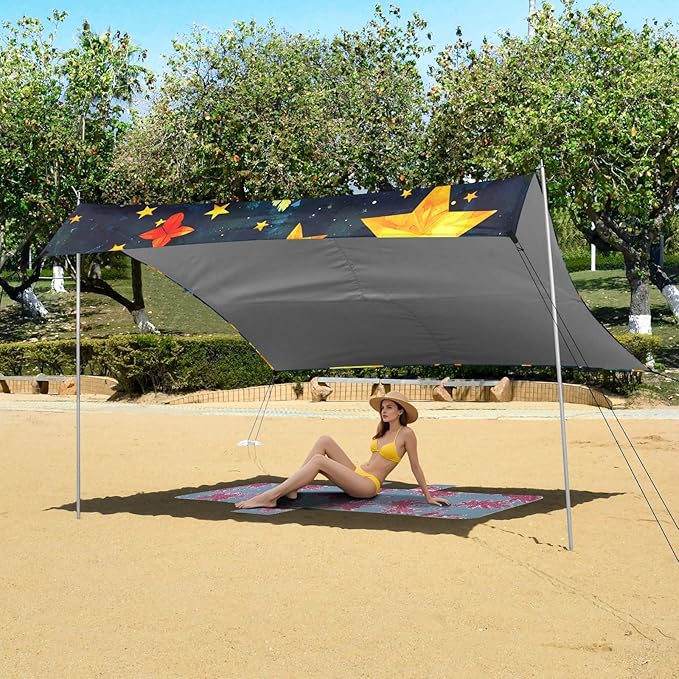 Rugby Pattern (59) Camping Sun Shelter Beach Tent Portable Beach Sun Shade Outdoor Canopy for Camping Trips Fishing Picnic
