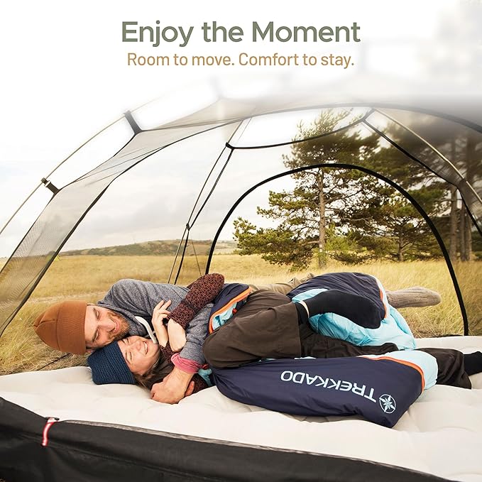 DuraHike Lightweight Camping Sleeping Bag for Adults — Roomy Rectangular Comfort Secure Pad Attachment Compact &amp Packable 10°C / 50°F Comfort