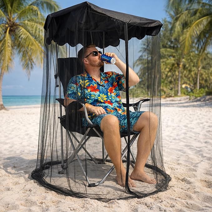 2 Pcs Canopy Chair Mosquito Net Mosquito Mesh Chair Net with Waterproof Roof and Zipper OpeningMosquito Net Chairs Cover for Outdoor Hiking Hunting Fishing Camping Excluding Chairs