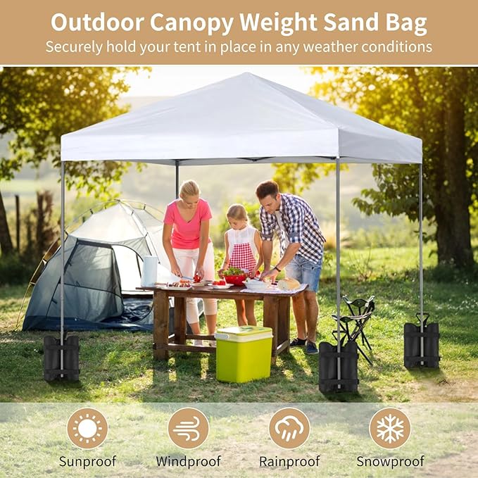 4-Pack Oxford Fabric Canopy Weight Sandbags With Zipper &amp Handle Includes Shovel &amp Storage Bag