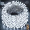 Hezbjiti 1000 LED 403 FT Christmas String Lights Outdoor 8 Lighting Modes IP44 Waterproof Fairy Lights with Timer and Dimmable Function for Home Party Tree Decorations (Cold White Clear Wire)