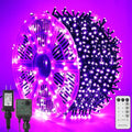 WATERGLIDE 1000 LED Halloween String Lights 328 FT Green Wire LED Decorative Fairy Lights with Remote &amp 8 Modes Waterproof for Indoor Outdoor Xmas Holiday Party Garden Wedding Home Decor Purple