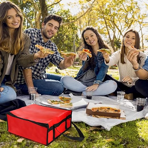 ZEAYEA 3 Pack Pizza Bags for Delivery 20 x 20 x 6 Insulated Food Delivery Bag for Carry Hot or Cold Reusable Grocery Shipping Bags Insulated Pizza Warmer Bag for Food Transport Catering