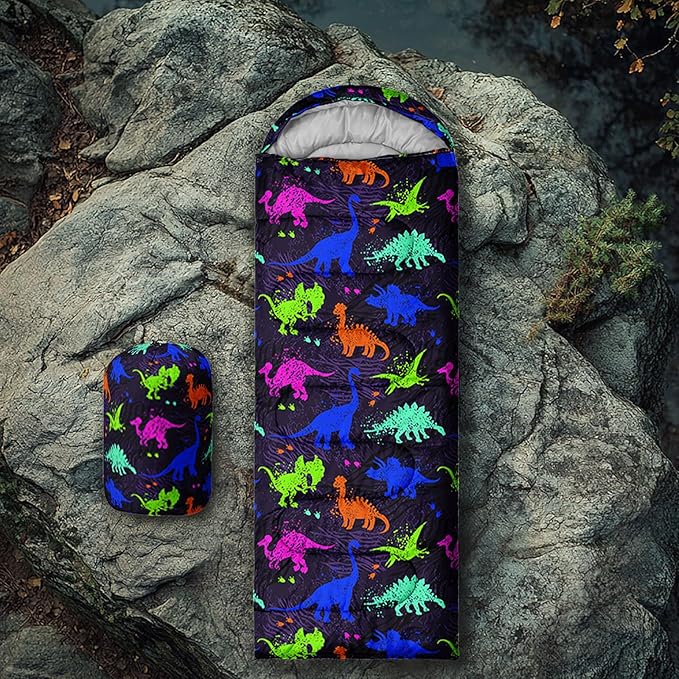 Space Astronaut Sleeping Bag for Boys KidsCute Space Rockets Lightweight Portable Compact with Compression SackMoon and Stars Clouds Camping Bag for Backpacking Travelling Outdoor Hiking