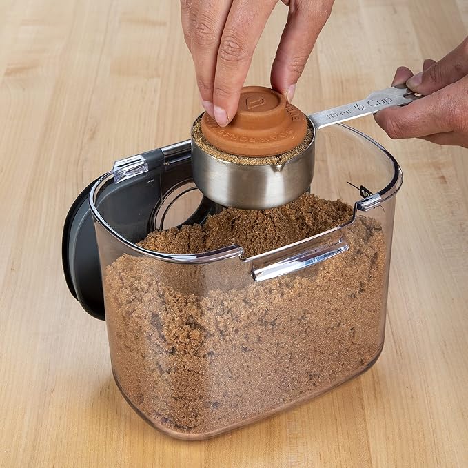 Progressive International ProKeeper+ Clear Plastic Airtight Food Baker's Kitchen Storage Organization Container Canister Set with Magnetic Accessories 2- Piece Set (Brown Sugar 1.4-Quart)