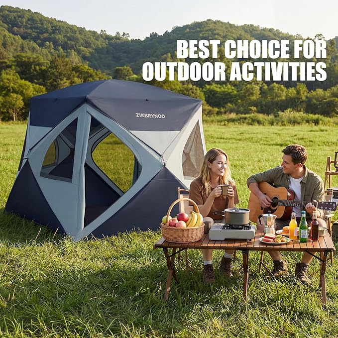 Ultra Camping Tent 4 Person Pop Up Instant Cabin Setup in 60 Seconds Portable Hub Tent with Rainfly &amp Windproof for Outdoor Camping &amp Overlanding