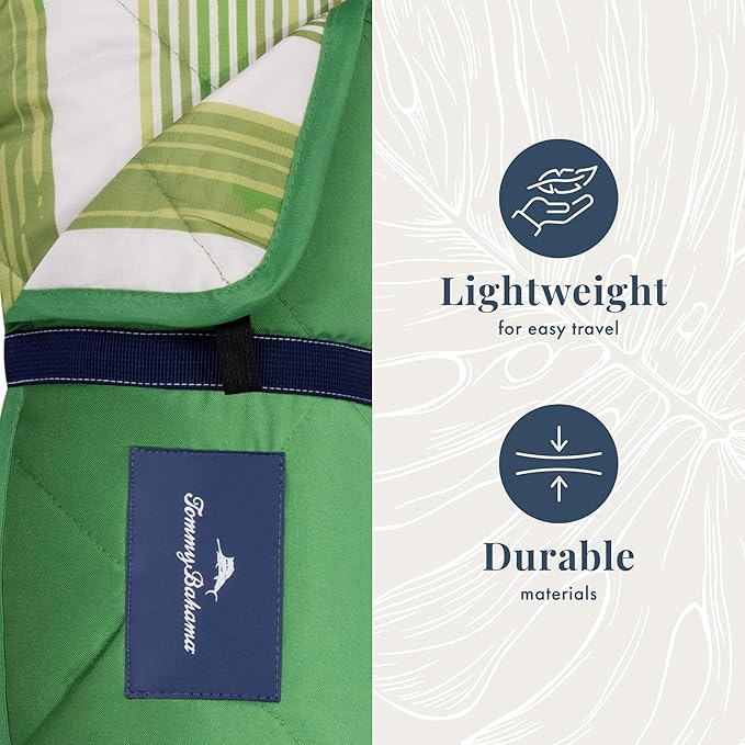 Tommy Bahama Outdoor Waterproof Picnic Blanket - Lightweight Portable Design with Carry Strap - Perfect for The Beach Park Camping Concerts and More 50 x 70