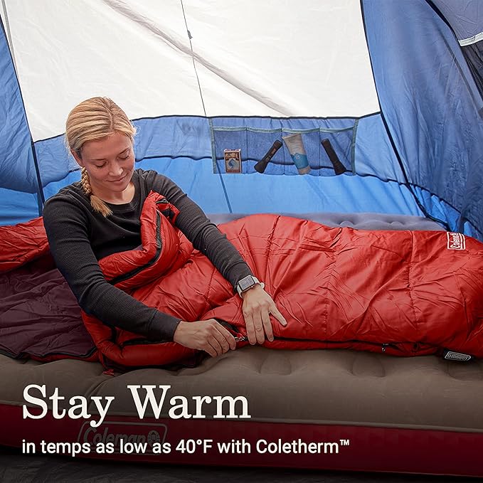 Coleman Sleeping Bag—Tidelands 40° Mummy Sleeping Bag for Adults