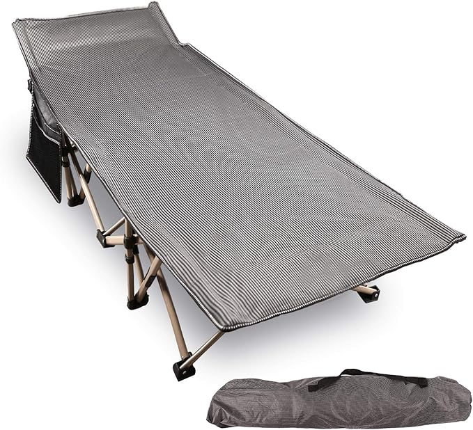 REDCAMP Oversized Camping cots for Adults 500lbs Extra Wide Sleeping Cots Tall Sleeping Cots Heavy Duty XL Cots Portable for Outdoor Indoor Office Grey