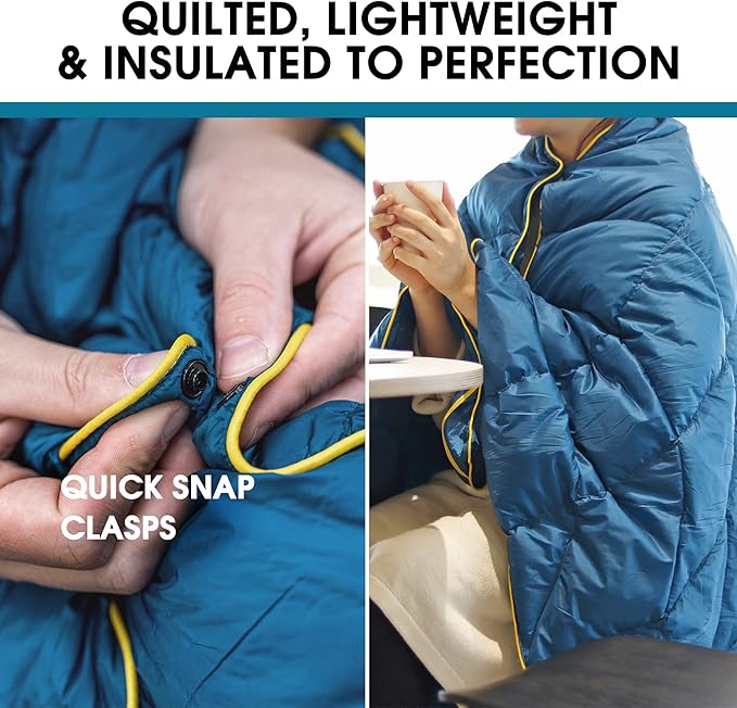 4Monster Down Camping Blanket - Outdoor Travel Quilt Puffy 650 Fill Packable LightweightWind &amp Waterproof | Ideal for Stadium BackpackingPicnics Beach and Hiking