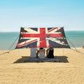 ALAZA British Flag Retro Beach Tent Sun Shelter UPF50+ Protection Beach Shade Canopy w/ 4 Sandbags for Outdoor Camping Fishing Backyard Fun Picnic 10x9 ft