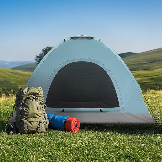 Outvita Camping Tent 4 Person Dome Tents with Rainfly &amp Carrying Bag Waterproof Easy Setup Tent with Mesh Windows for Camping &amp Hiking