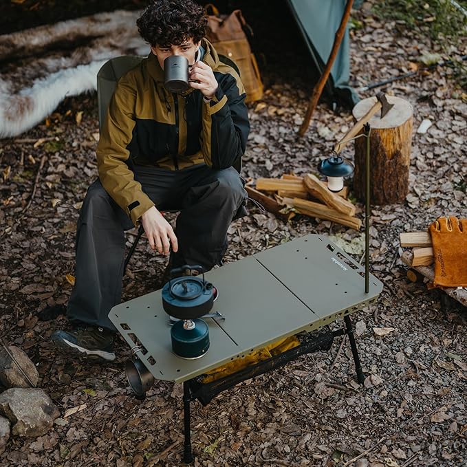 Naturehike Tactical Camping Table with Adjustable Height Collapsible Table Lightweight with Carry Bag for Camping Travel expeditions Hiking Picnics BBQs &amp Beach Trips