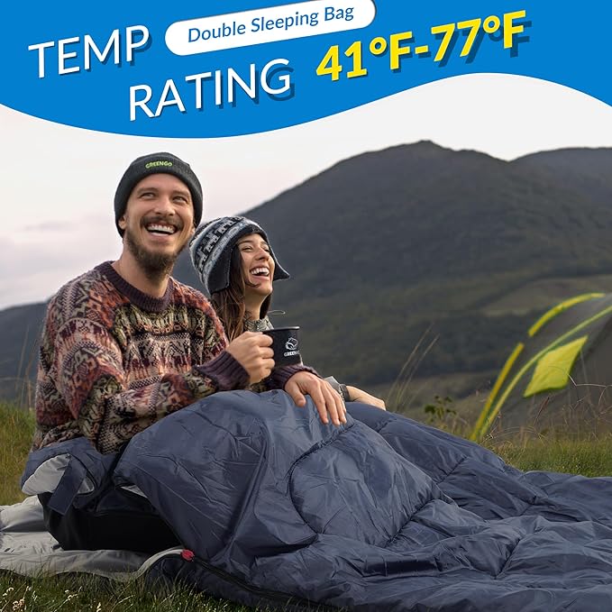 Elevon Sleeping Bag for Adults Teens Kids Cold Warm Weather Portable Waterproof &amp Lightweight Compact with Compression Sack for 3-4 Seasons Camping Backpacking Hiking Travel Indoors Outdoor