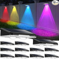 Solar Fence Lights 12-Pack Waterproof Solar Powered Outdoor Deck Light with Warm White &amp 6 RGB Colors &amp 2 Lighting Modes LED Solar Step Stairs Light for Deck Fence Outside Patio Garden