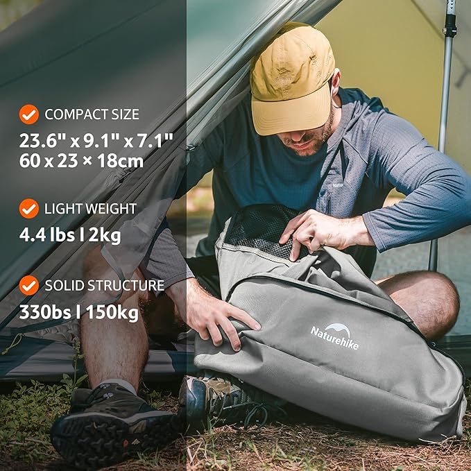 Naturehike YL01 Plus Snap Camping Chair 1 Second Setup Frame Portable Backpacking Chair with Padded Headrest Lightweight &amp Compact Folding Camp Chair