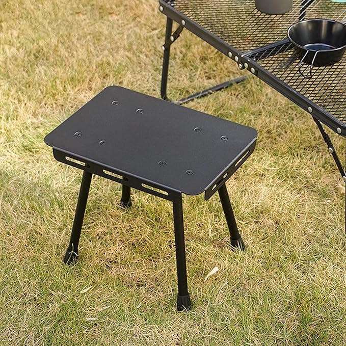 Foldable Camping Table &amp Stool Combo Aluminum Alloy Portable Outdoor Desk with Storage Pouches Multifunctional Furniture for Backpack-Friendly Modern Camping High Durability