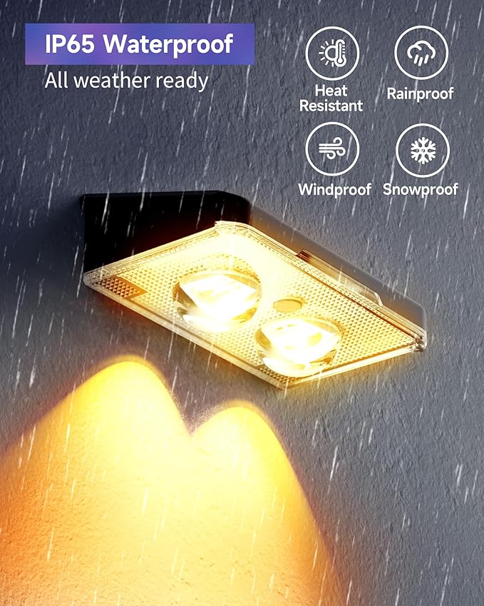Solar Fence Lights 16 Pack Outdoor IP65 Waterproof LED RGB Fence Lights Solar Powered 7 Colors for Wall Patio Deck Backyard Garden Pool Railing