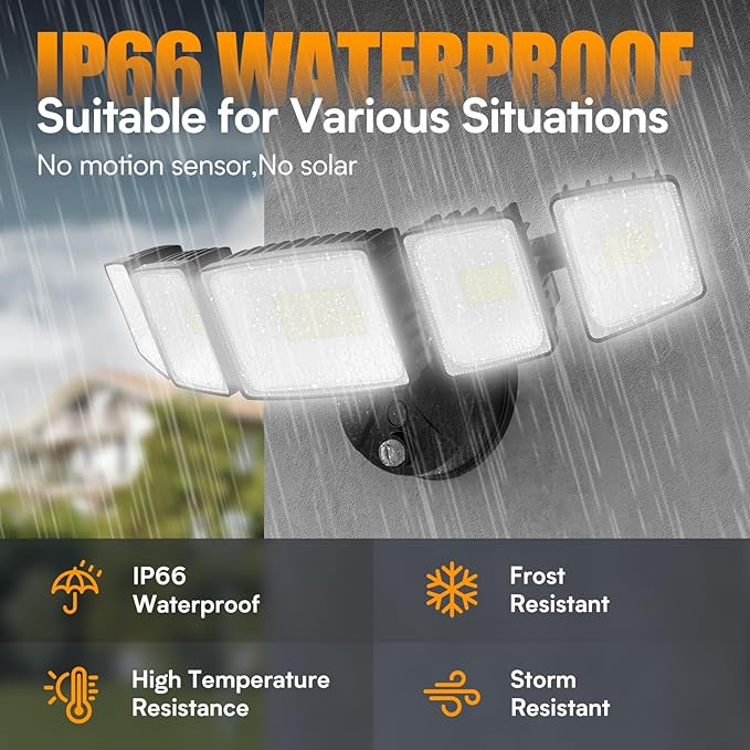 Onforu 120W 12000LM Dusk to Dawn Outdoor Lighting5 Heads Flood Lights Outdoor6500K Super Bright Automatic Outdoor LightingIP66 Waterproof Hardwired LED Security Lights for GarageYardOutside