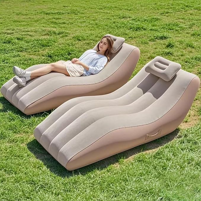 Inflatable Couch Inflatable Couch for Camping Folded Compact Size with Inflatable Pump Pillow auto inflate/Deflate.