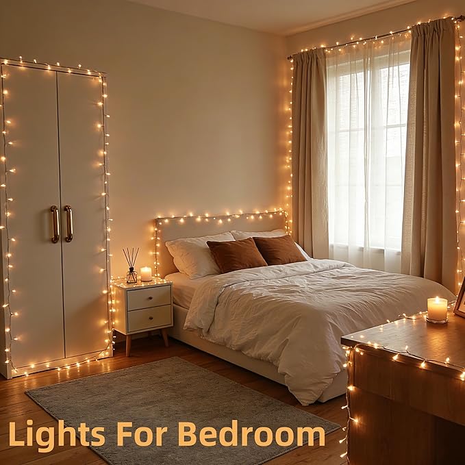 750 LED 240FT Christmas String Lights Outdoor with 12 Lighting Modes Green Wire Christmas Lights with Timer &amp Dimmable Waterproof Plug in Fairy Lights for Room Party Home Patio Xmas Warm White