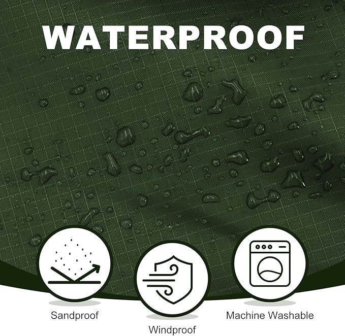 Fleece Waterproof Outdoor Blanket - Windproof Stadium Blanket for Camping Picnics and Sports Stay Dry and Comfortable 80x 58(Green)