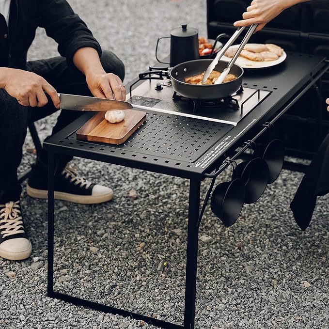 Onlyfire IGT Camping Table Kit with Propane Gas Stove and Carrying Case Portable Folding Camp Table IGT Unit Combination Combo for Picnic RV Car Trip Tailgating Patio Backyard GS337