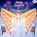 WdtPro 24-Pack Upgraded Solar Christmas Candy Cane Lights Solar Pathway Lights Waterproof Christmas Decorations Outdoor with 10 Modes and Bright 144 LED for Yard Garden Lawn Patio Party Decor