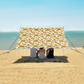 ALAZA Sunflower Maple Leaf Pumpkin Beach Tent Sun Shelter UPF50+ Protection Beach Shade Canopy w/ 4 Sandbags for Outdoor Camping Fishing Backyard Fun Picnic 10x9 ft