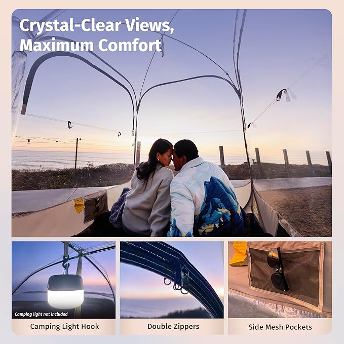 East Oak Weather Sports Tent for Fishing Sports Event | Pop Up Bubble Tent Instant Sun &amp Rain Shelter | No Condensation Spacious Interior Ultra Visibility | All Weather Protection