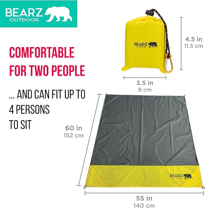 Pocket Blanket - Beach Blanket Waterproof Sandproof Picnic Blankets Waterproof Foldable Lightweight &amp Compact for Hiking Camping Travel Festival Accessories