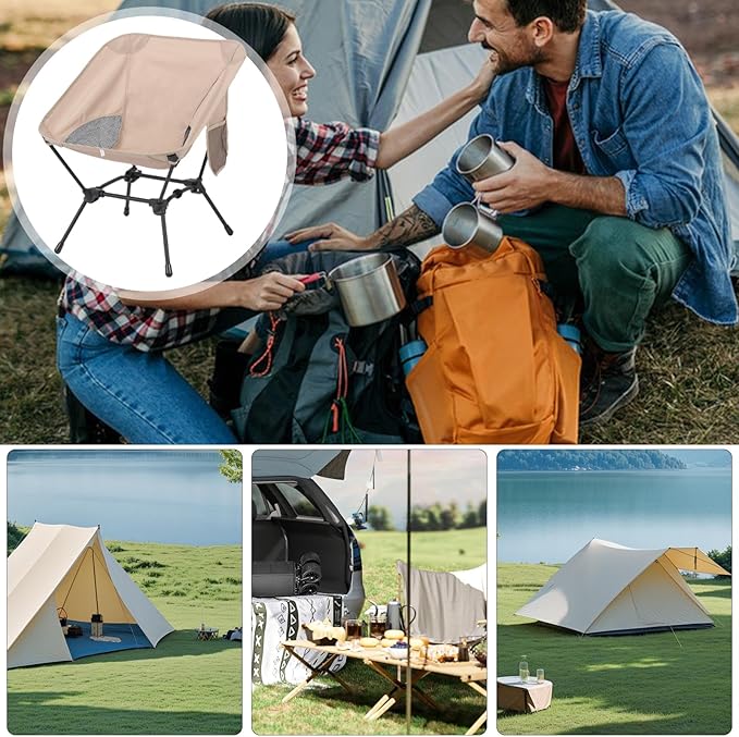 Genérico Folding Camping Chair | Portable Camping Seat - Outdoor Chair | for Campers Hikers Travellers Visitors Beach Concert Park Picnic BBQ