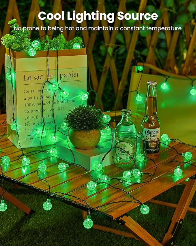 Brightown Solar String Lights Outdoor 120 LED 72 Ft Total Solar Powered Patio Lights with 8 Lighting Mode for Garden Yard Porch Wedding Party Decor (Green)