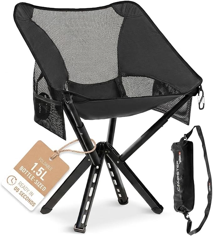 Sitpack Campster 2.0 Ultra Lightweight Backpack Chair with 5s Folding Small Compact Portable Hiking Chairs with Bottled Sized for Camping Outside Climbing Beach Fishing