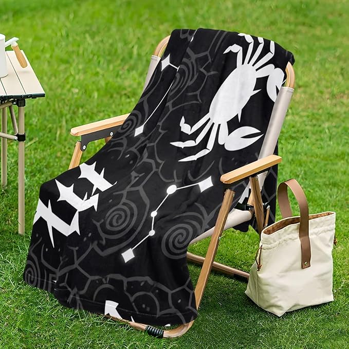 Throw Blanket For Office Black White Gothic Constellation Living Room Blankets 50 x 70 Inch