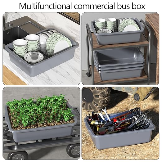 24 L Commercial Restaurant Bus Tubs Plastic Bus Tub Boxes 6 Packs