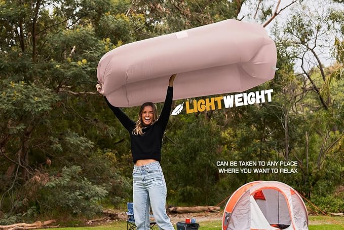 WEKAPO Inflatable Couch Air Lounger Chair - Camping &amp Beach Accessories Portable Blow up Sofa for Hiking Lawn Indoor/Outdoor Movies &amp Music Festivals. Lightweight and Easy to Set Up Air Ham
