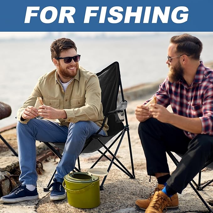 2 Pack Lightweight Camping Chairs for Adults &amp Teens 250LBS Capacity Foldable Portable Chairs with Carry Bag Compact Design for Camping Beach Picnics and Outdoor Events
