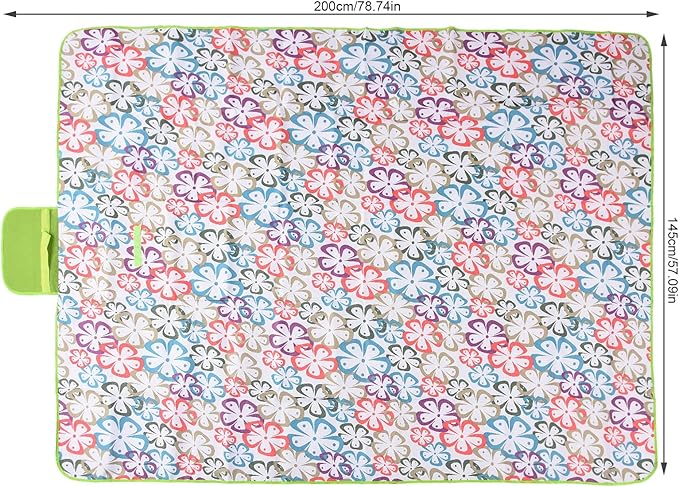 Large Water - Picnic Blanket 145x200cm | Sandproof Oxford Fabric for Camping/Beach/Backyard | Portable Foldable Outdoor Blanket with Carry Bag | Machine Washable