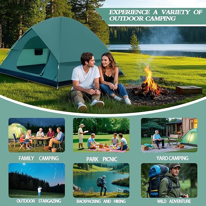 Camping Tent for 2/4/6 Person Dome Camping Tent with Removable Rainfly Waterproof &amp Windproof Tent Double Layer Family Tents Easy Setup Tent for Hiking Backpacking Picnic